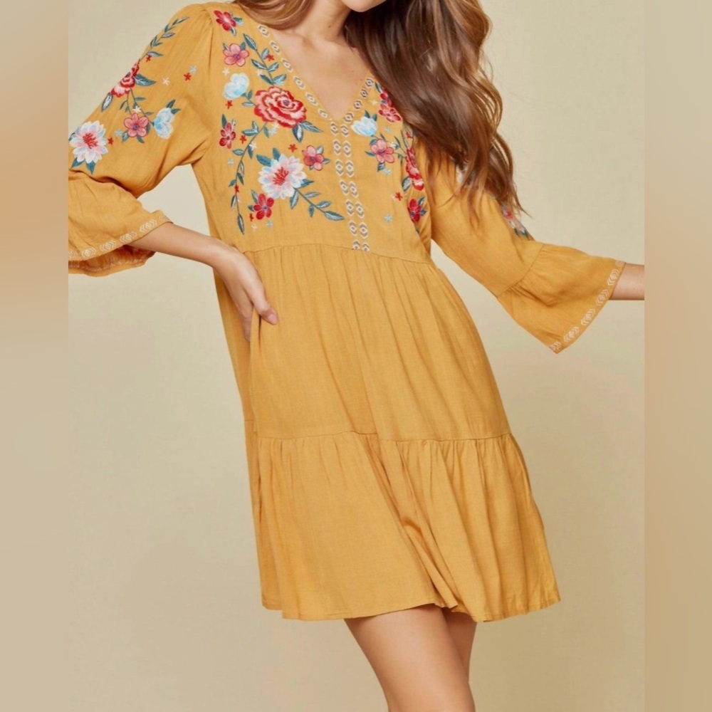 Savanna Jane Babydoll Embroidered A-line Dress Size 2X